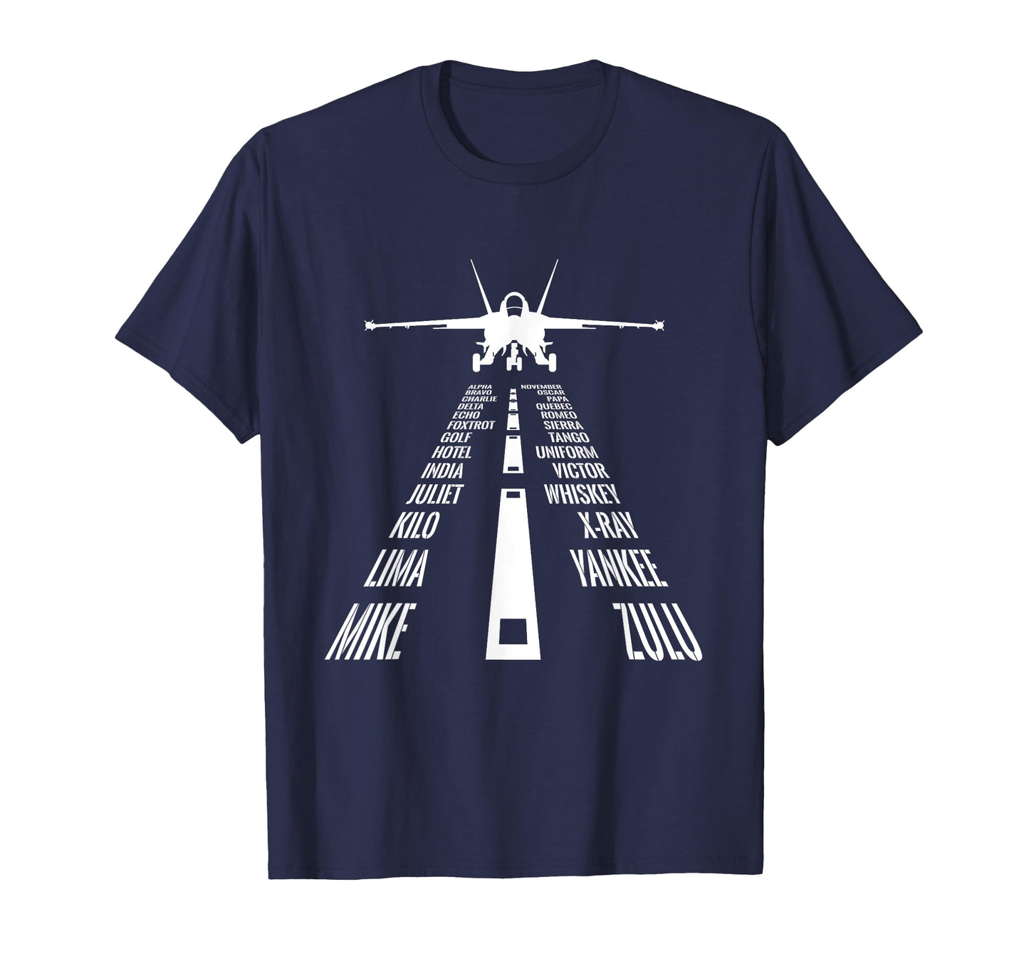 Flying F18 Hornet Pilot Landing Phonetic Alphabet Runway T-Shirt
