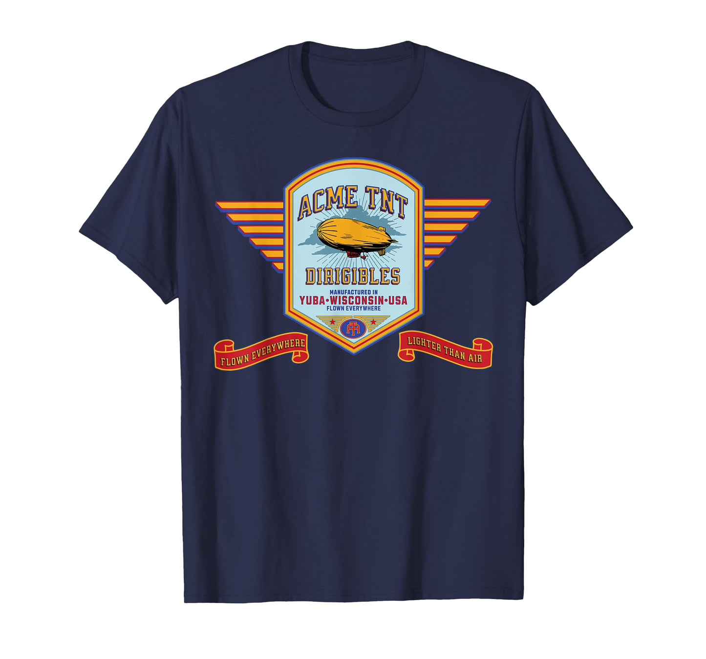 Vintage ACME TNT Steampunk Art Dirigible Airship Fun print T-Shirt