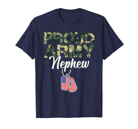 Funny Proud Army Nephew Military Camo Art For Kids Toddlers T-Shirt