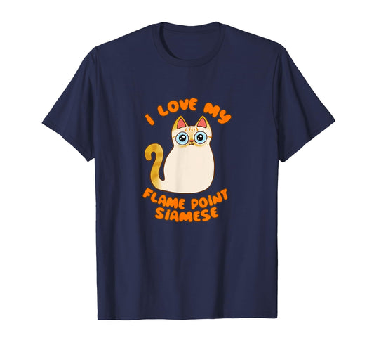I Love My Flame Point Siamese Cat Cute Cartoon Kitty Kawaii T-Shirt for Men Women Kids