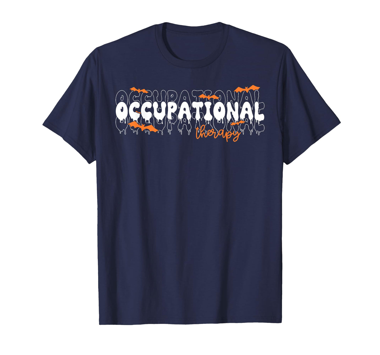 Retro Spooky Occupational Therapy Bat Halloween OT Therapist T-Shirt