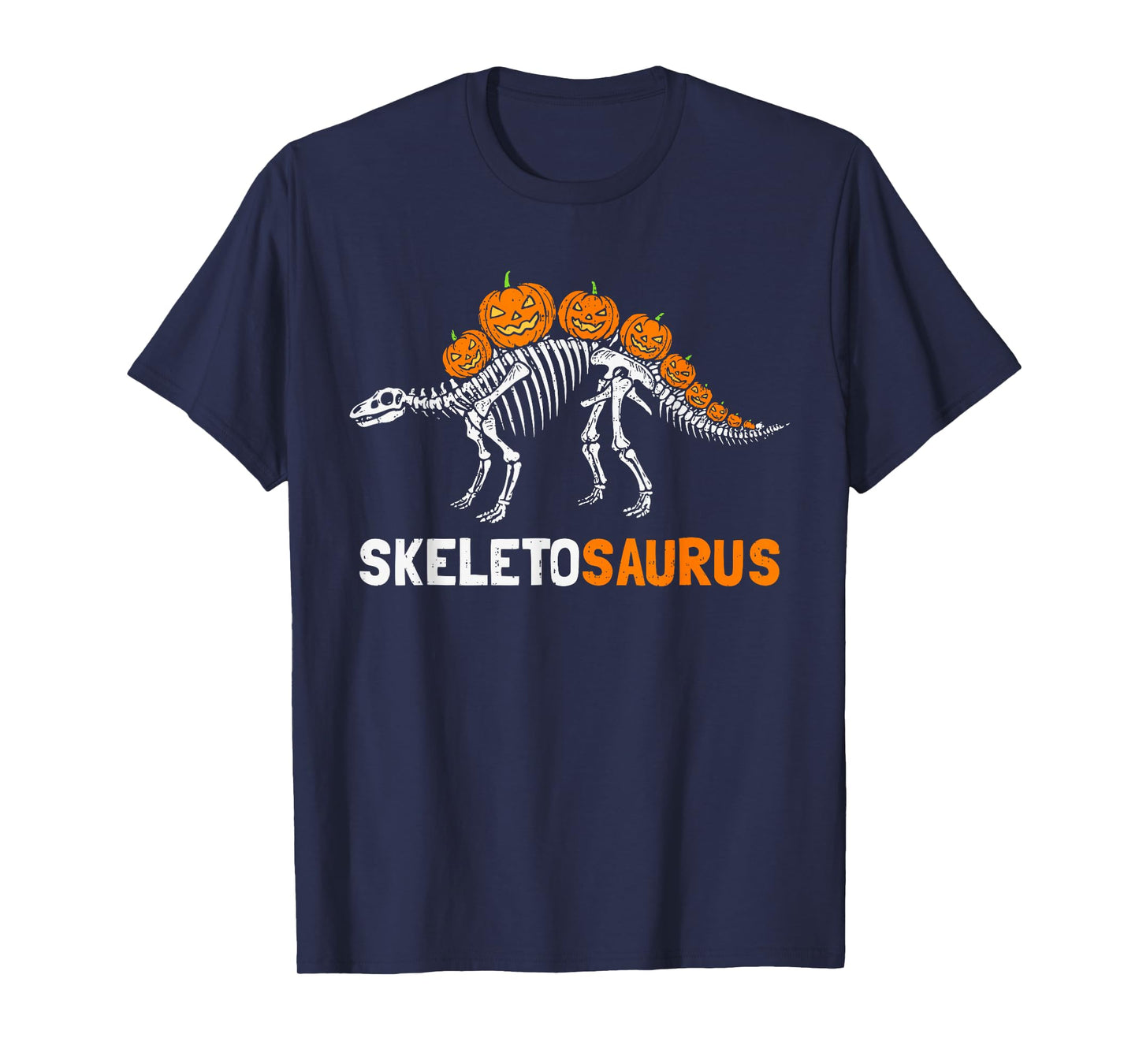 Skeleton Stegosaurus Halloween Dinosaur Spooky Kids Toddler T-Shirt