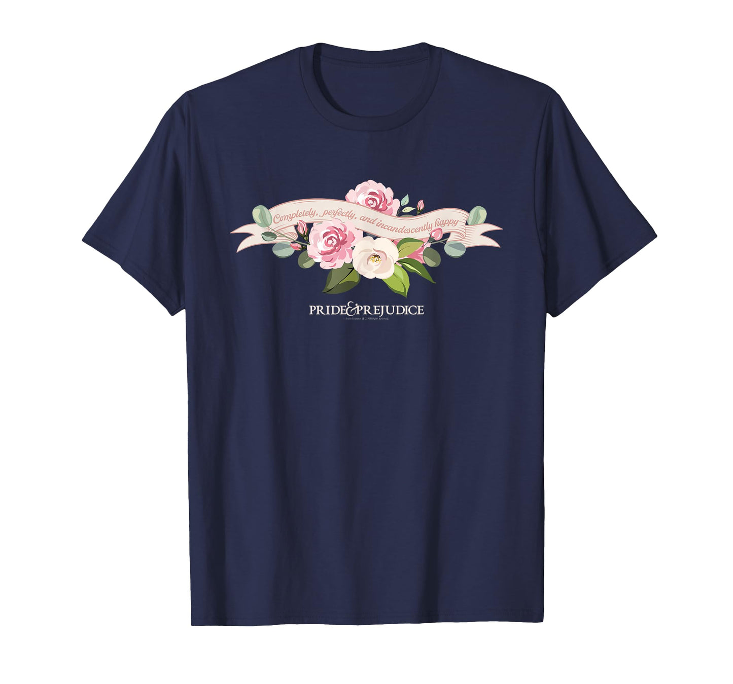 Pride & Prejudice Ribbons and Floral Banner T-Shirt