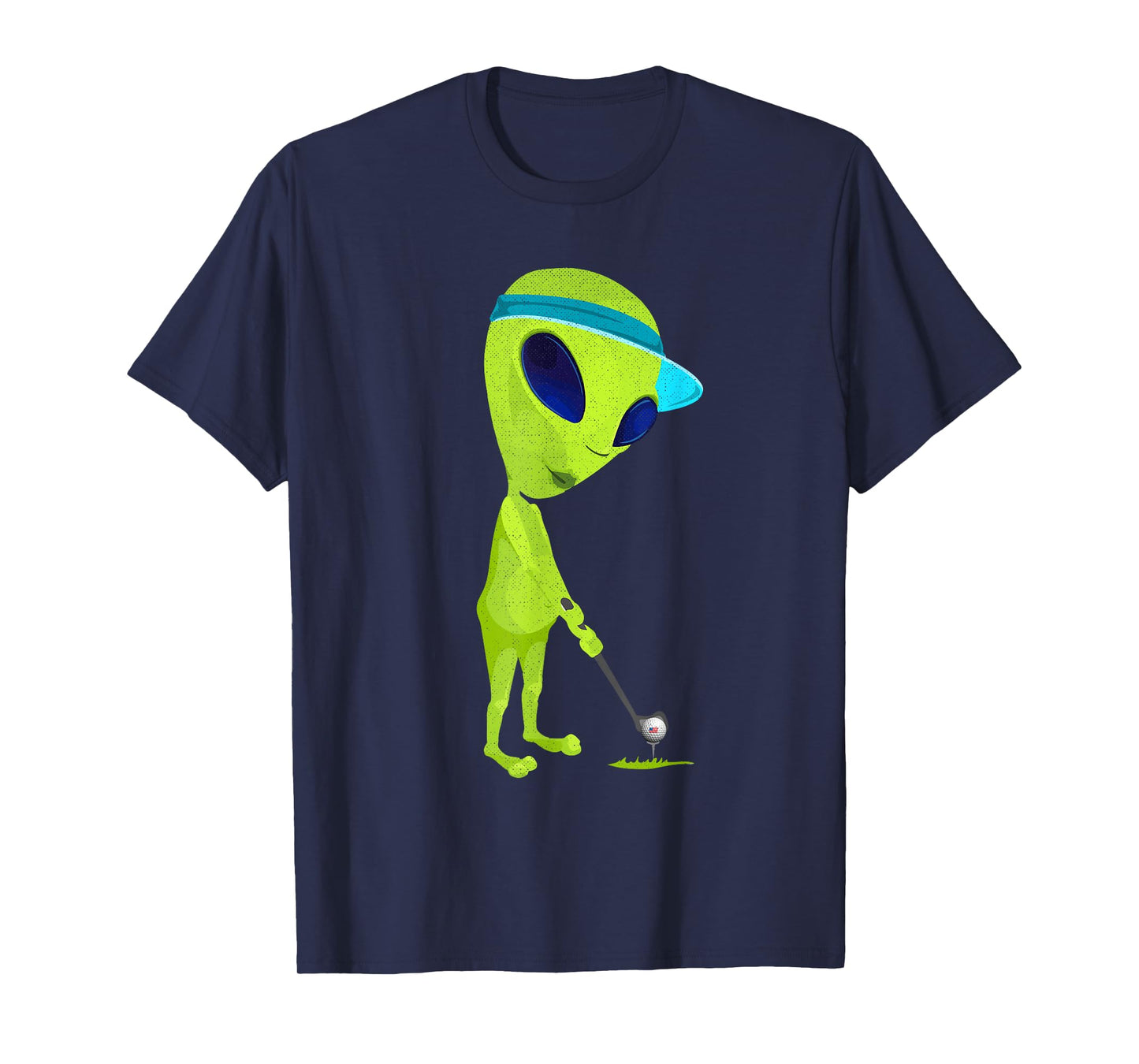 Funny Alien Playing Golf Parody Golfer UFO Golfing Space UFO T-Shirt