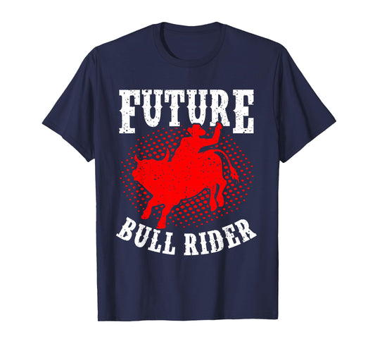 Future Bull Rider Bull Riding Mechanical Rodeo Boys Kids T-Shirt