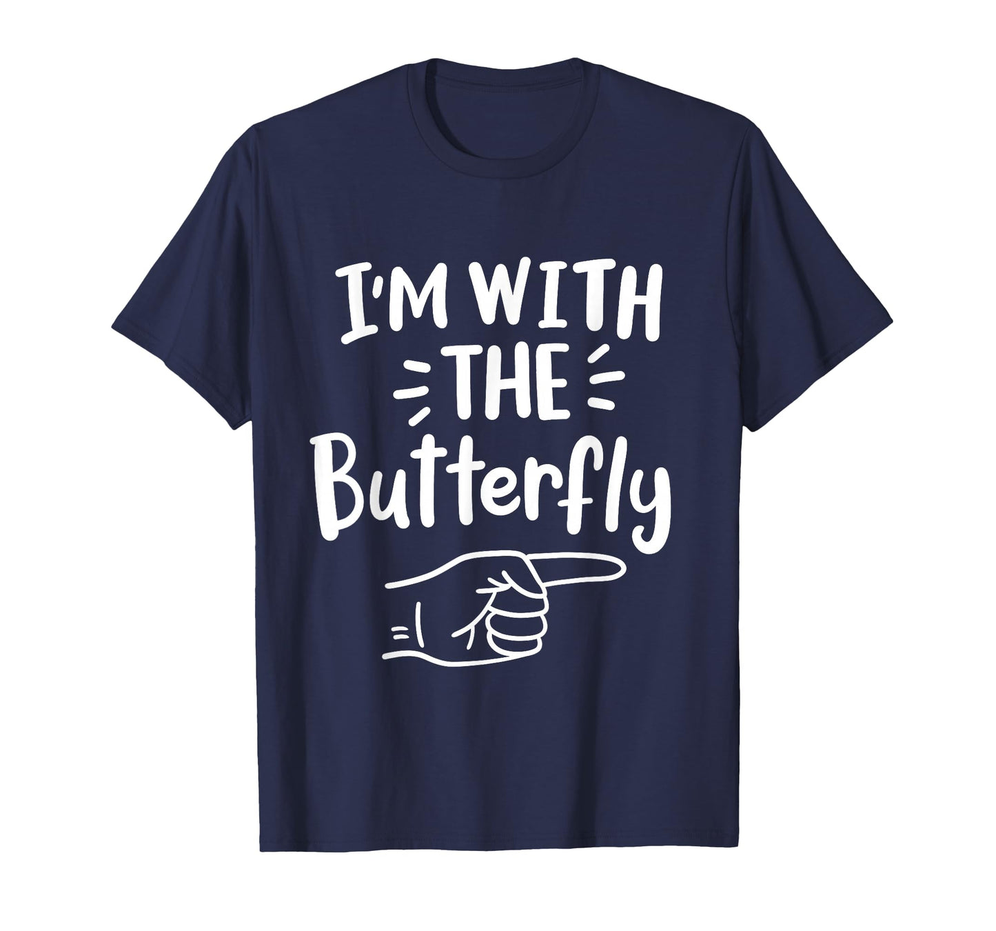 I'm With The Butterfly Halloween Costume Party Couples T-Shirt