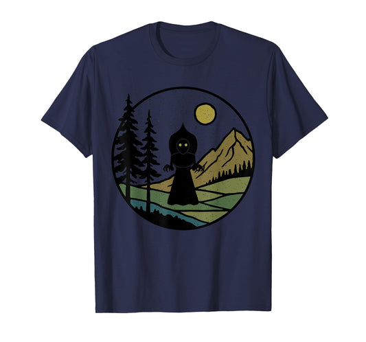Flatwoods Monster Vintage Rustic Forest Trees with Mountains T-Shirt