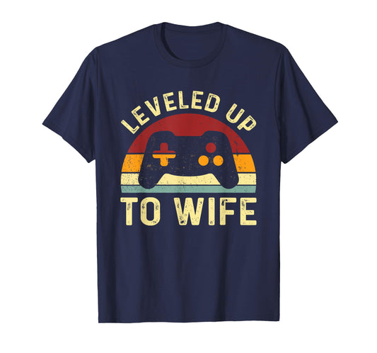 Leveled up To Wife - Newlywed Bride - Just Married Couple T-Shirt