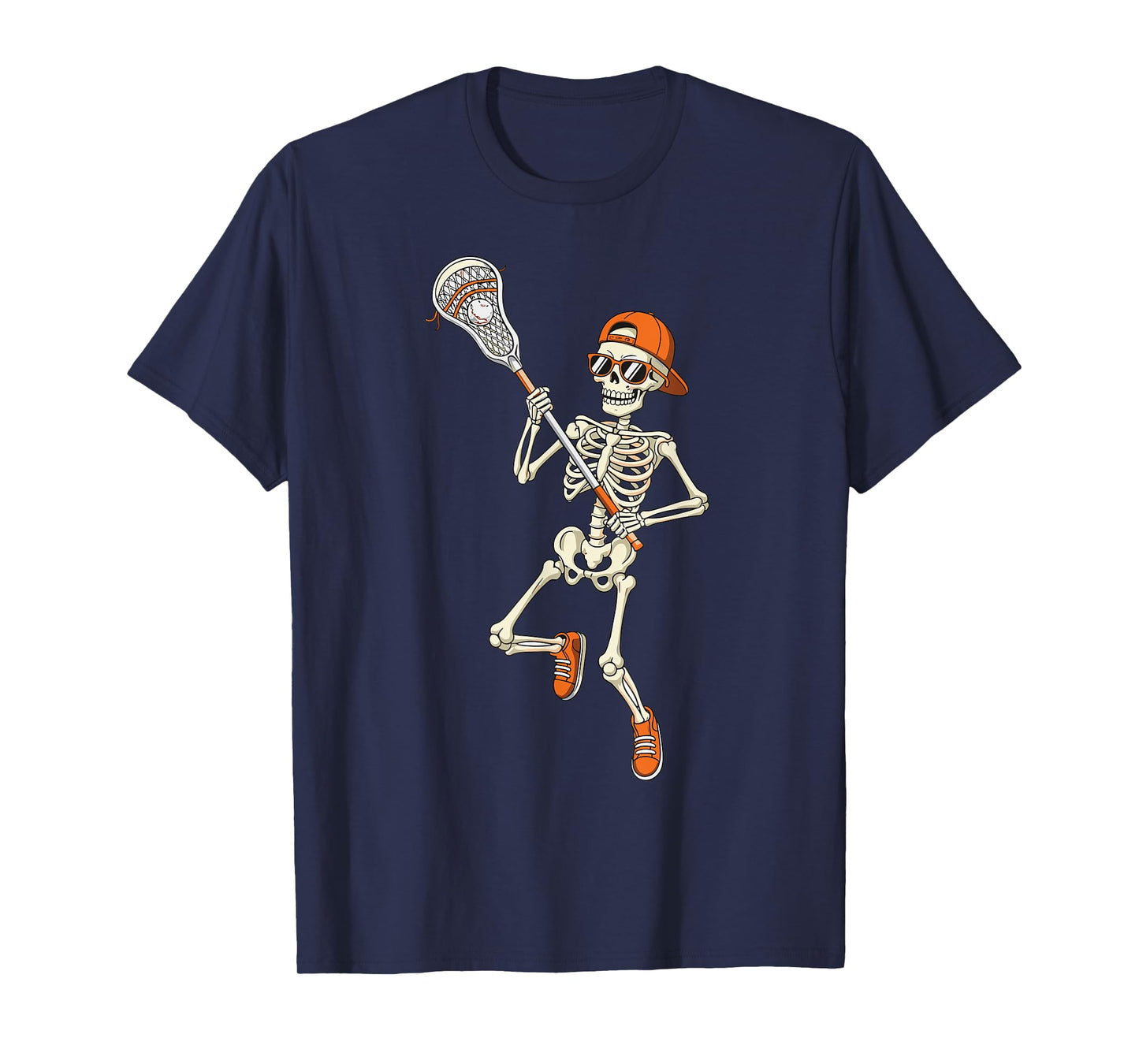 Halloween Skeleton Funny Lacrosse Boys Teens Men Men T-Shirt