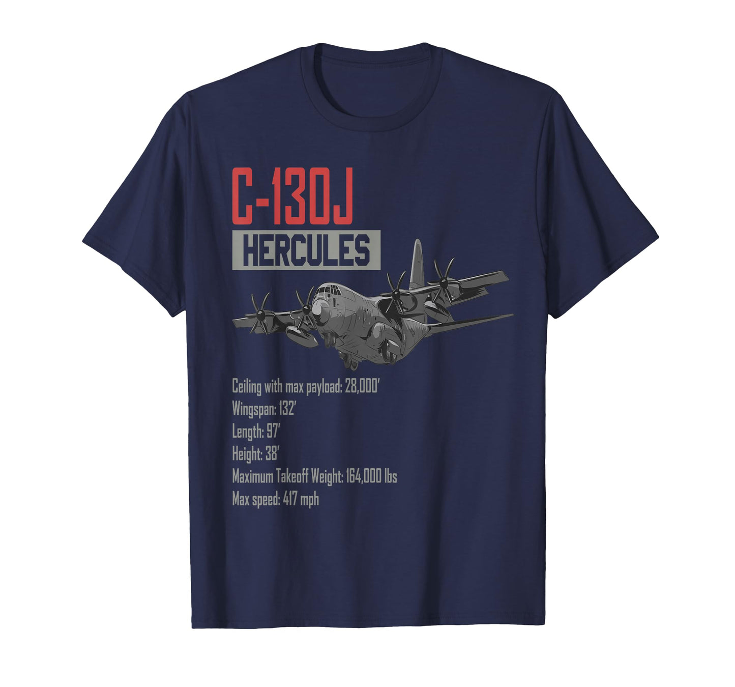 American C-130J Super Hercules military transport aircraft T-Shirt