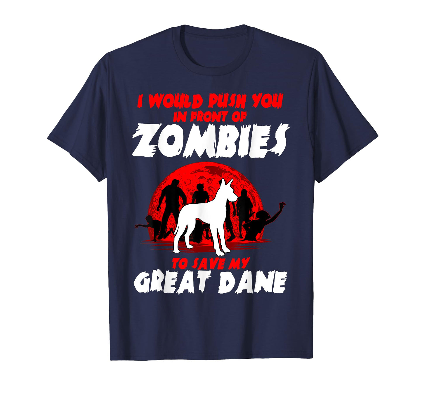 Great Dane Gentle Dog German Mastiff Zombie Halloween T-Shirt
