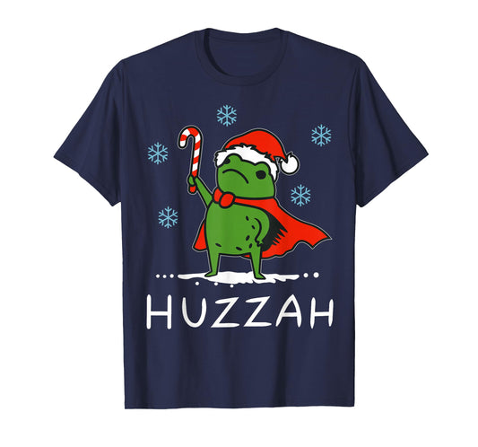 Huzzah Frog Knight Brave Frog Christmas Sword Funny Meme T-Shirt