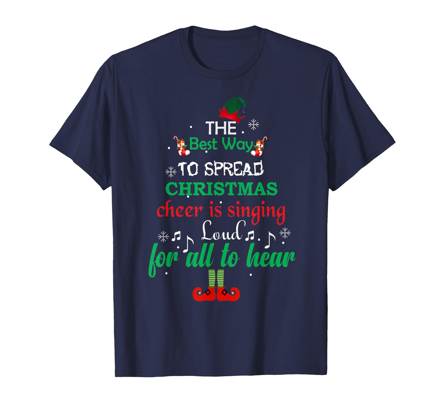Elf Christmas Spread Cheer Tree T-Shirt T-Shirt