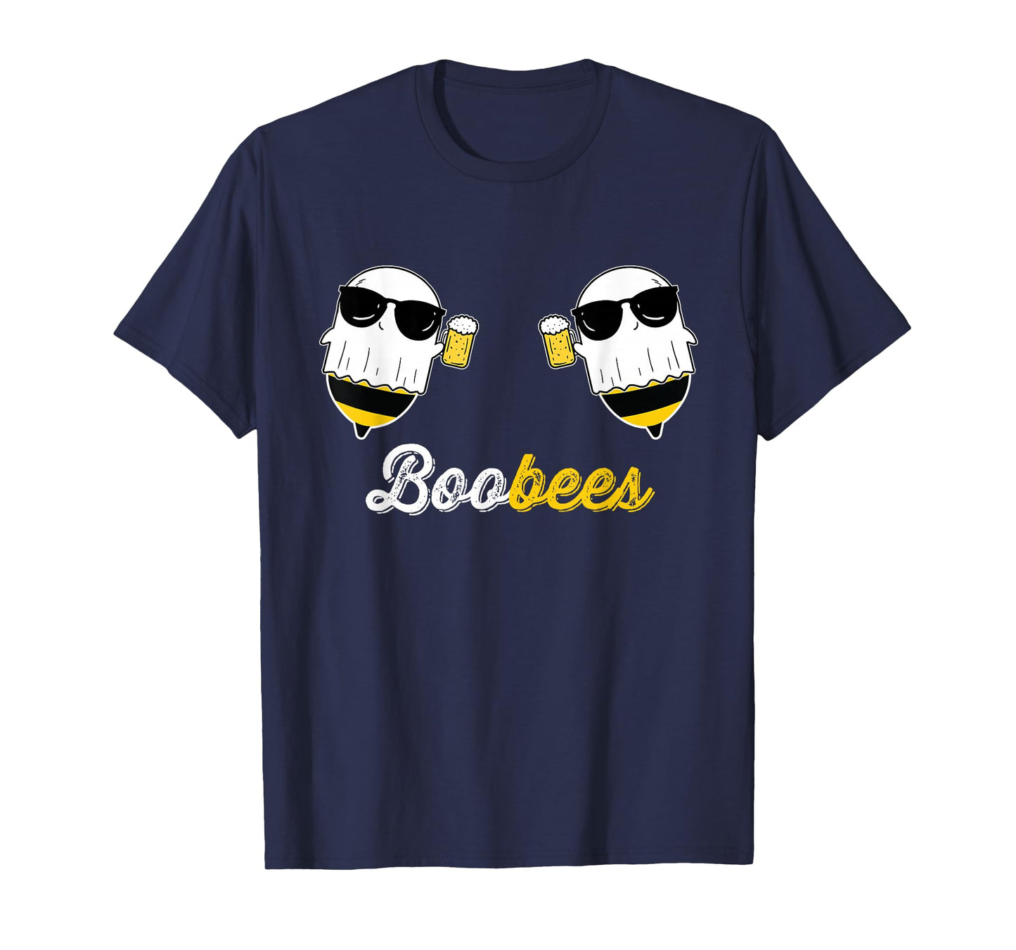 Boo Bees Halloween Costume Cute Ghost drinking Beer Funny T-Shirt
