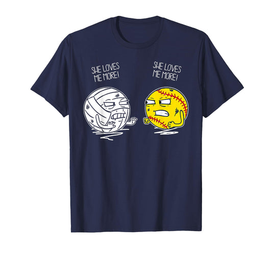 She Love Me More Volleyball Softball T-Shirt