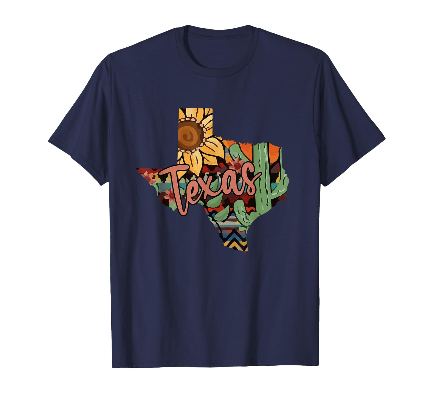 Cute Love Texas State Cactus Sunflower T-Shirt