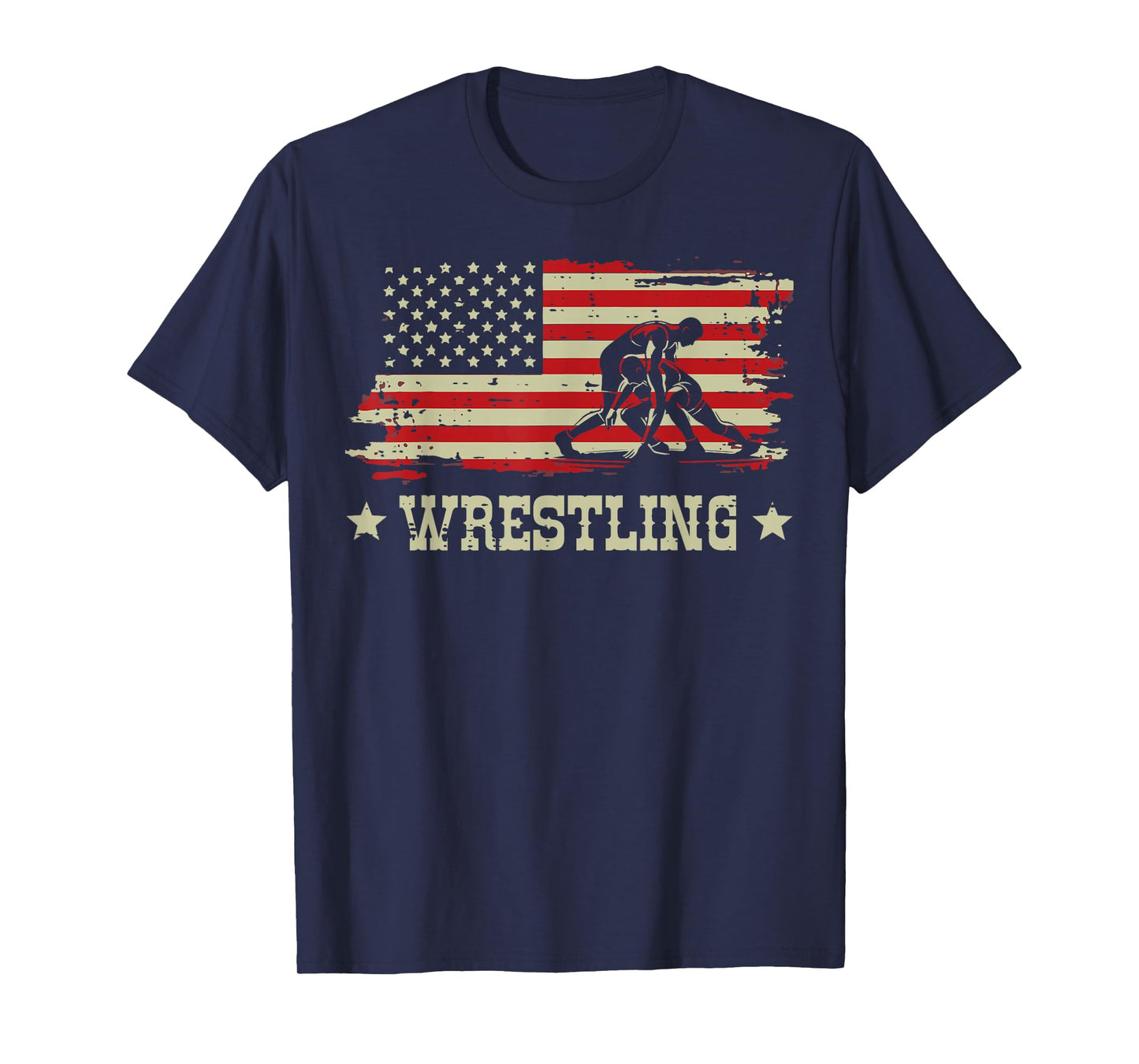 Wresting Takedown America Flag Wrestler Patriot Men Boys Kid T-Shirt