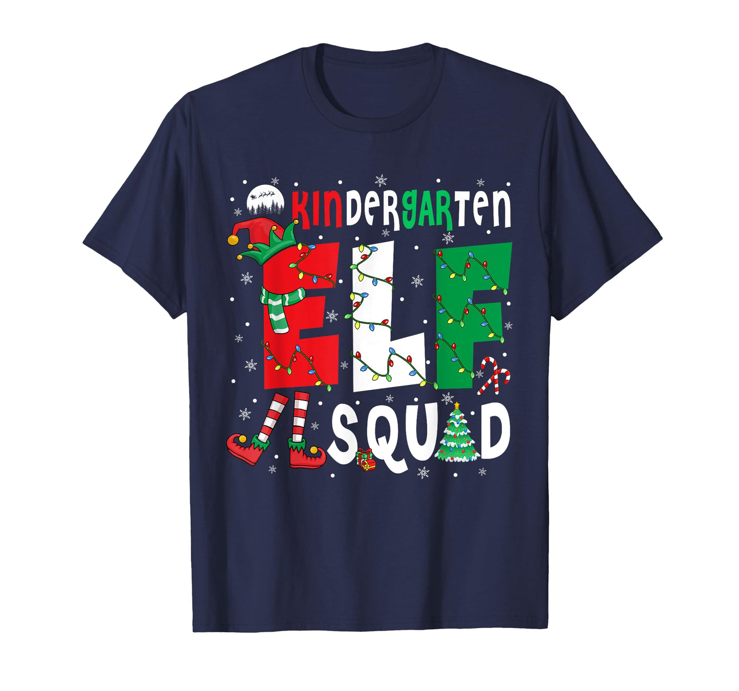 Kindergarten Elf Squad Christmas Elf Costume Student Teacher Men Women Kids T-Shirt