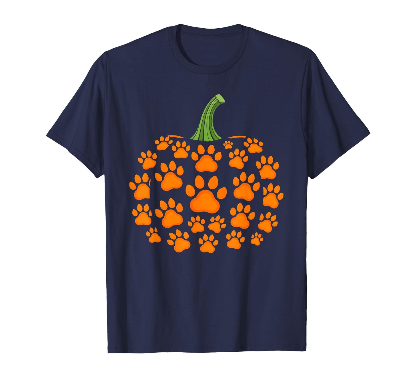 Pumpkin Paw Print Halloween Cute Dog Lover T-Shirt