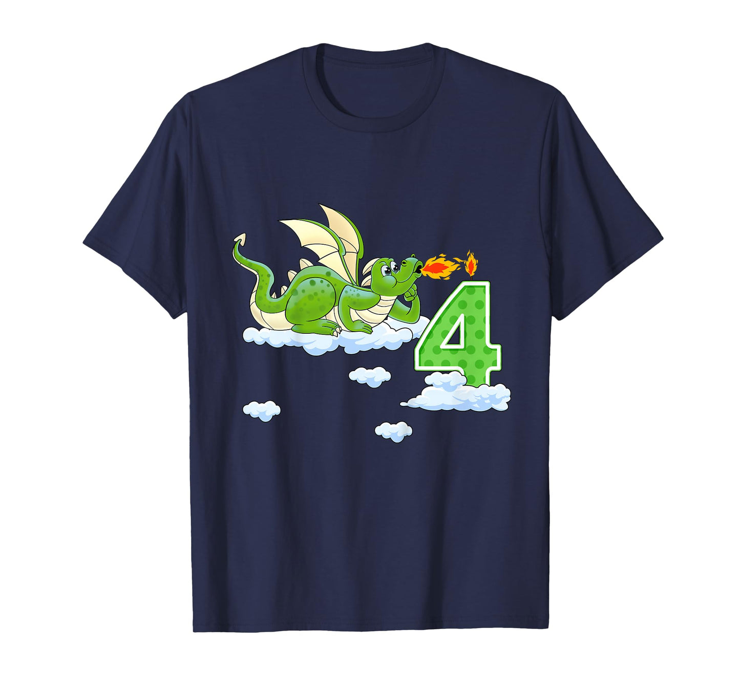 Kids Dragon 4 Year Old Birthday Outfit Boy Knight 4th Birthday T-Shirt
