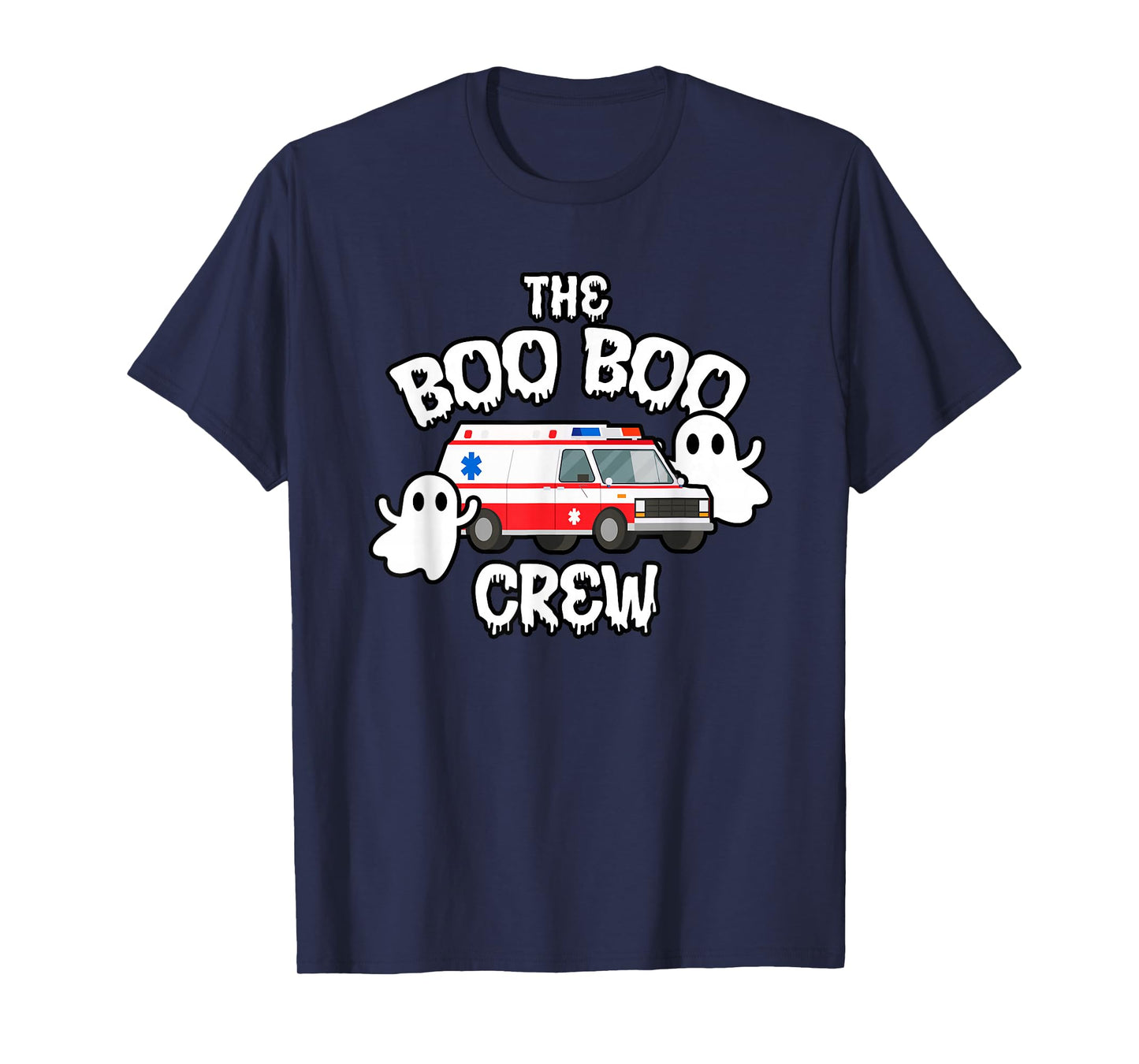 EMT Paramedic EMS Boo Boo Crew Ambulance Ghost Halloween T-Shirt