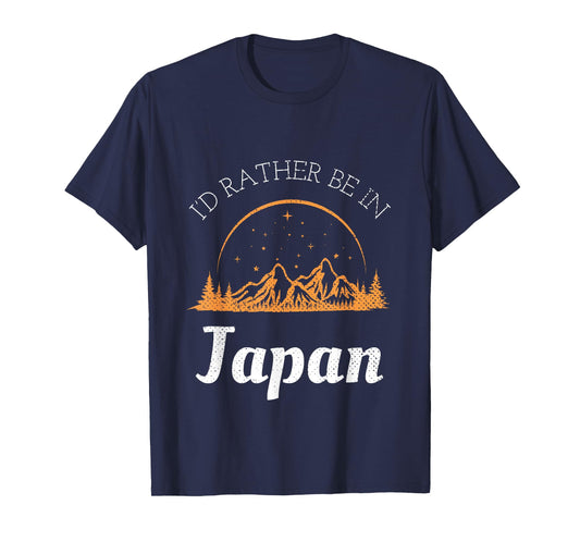 Retro & Vintage I'd Rather Be In Japan Black Vintage Casual Unisex-Adults T-Shirt
