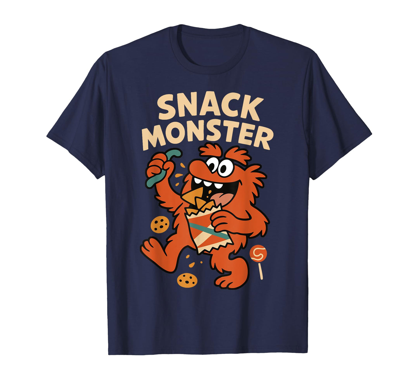 Snack Monster Funny Kids Snack Food Cartoon for Boys Girls T-Shirt