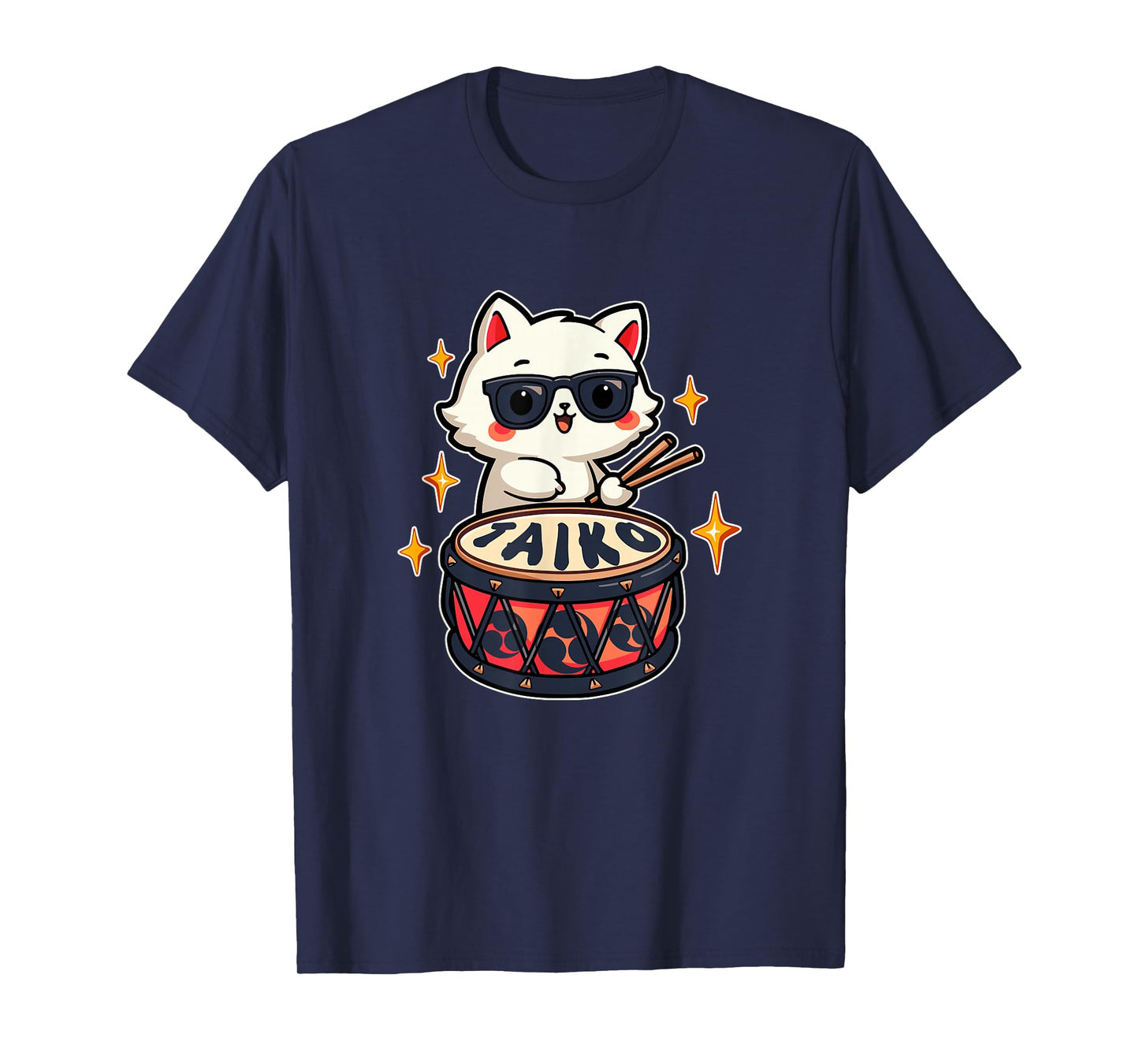 Cute Kawaii Taiko Drummer Cat T-Shirt