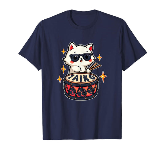 Cute Kawaii Taiko Drummer Cat T-Shirt