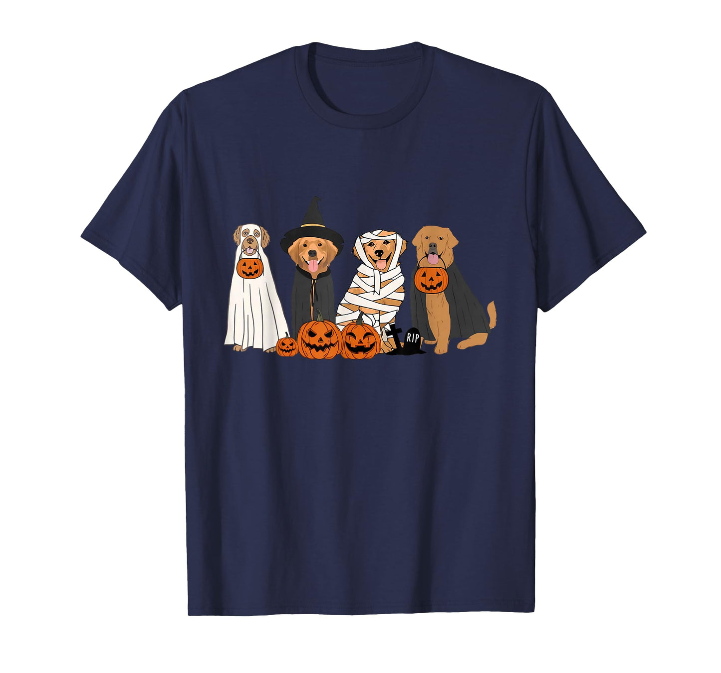 Funny Golden Retriever Dog Ghost In Boo Sheet Halloween T-Shirt