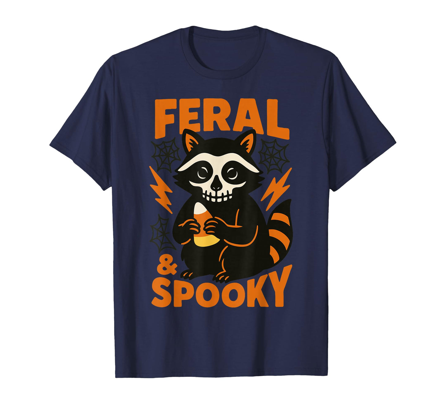 Feral And Spooky Halloween Raccoon Skull Trick Or Treat T-Shirt