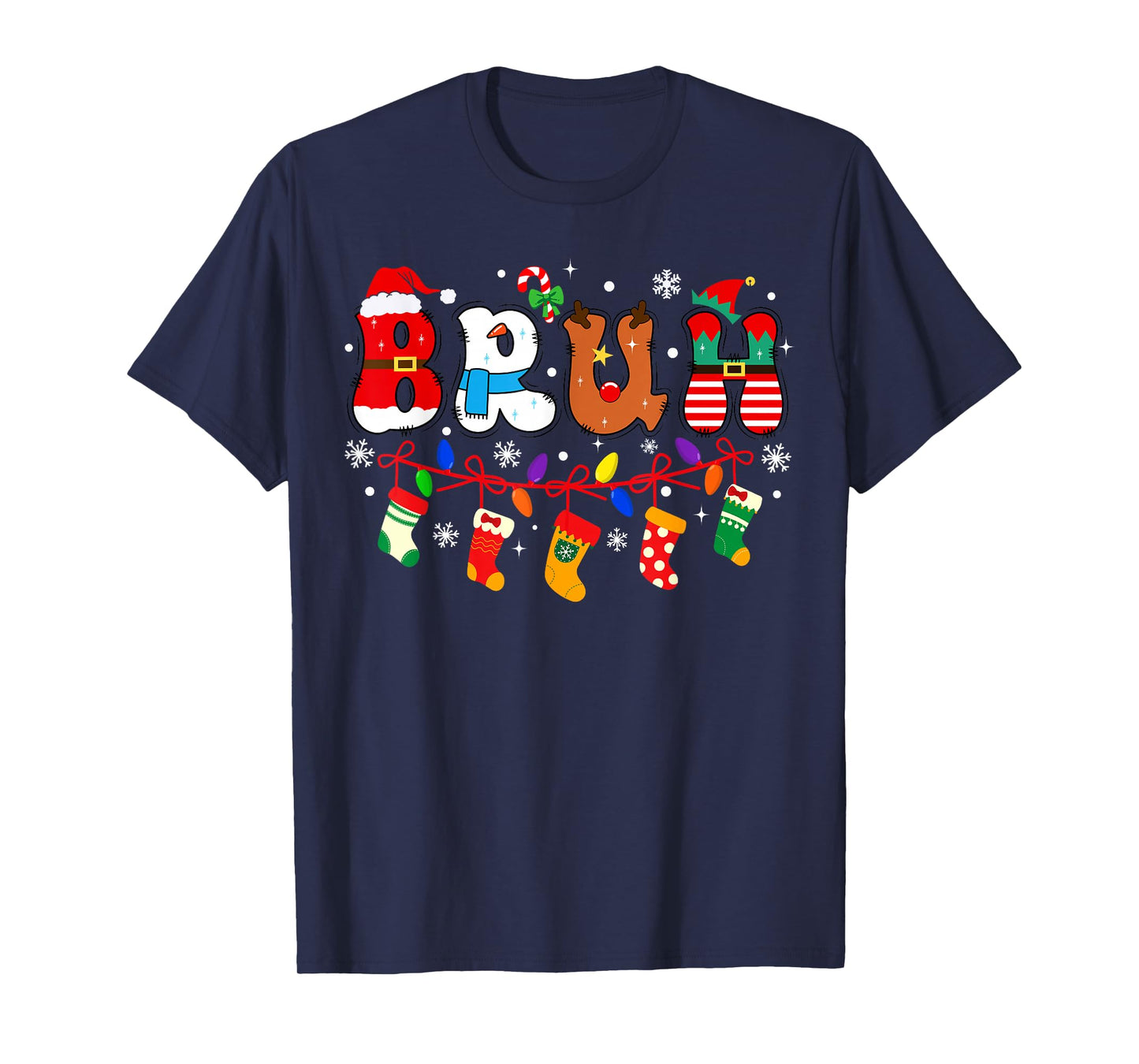 Bruh Funny Christmas Teens Boys Kids Xmas Pajamas 2025 T-Shirt