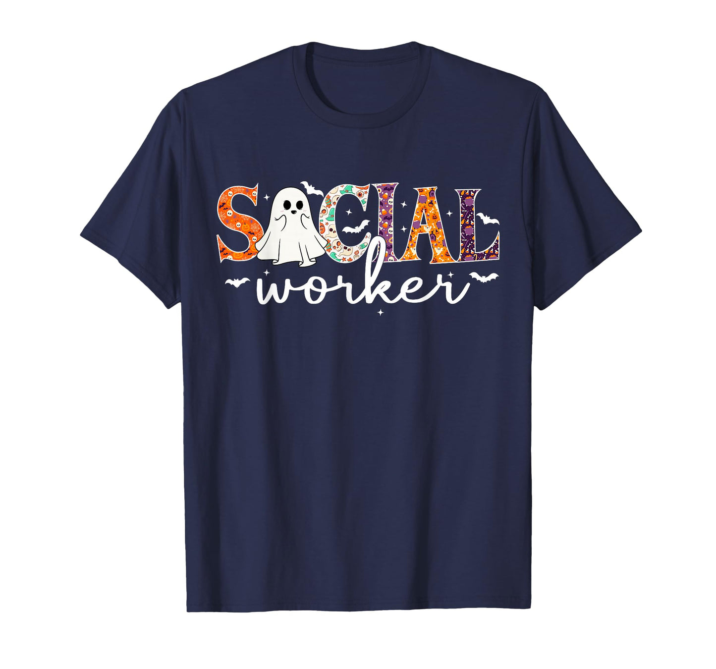 Social Worker Halloween Retro Ghost Halloween Social Worker T-Shirt