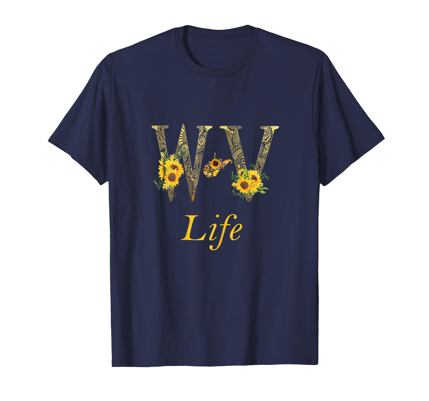 WV Home Roots Pride Sunflower Lover Proud Map West Virginia T-Shirt