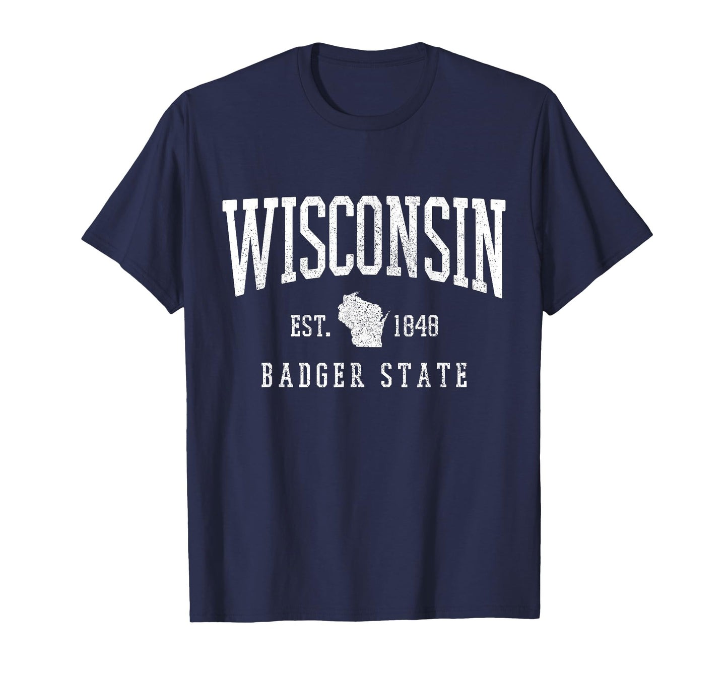 Wisconsin Badger State Est. 1848 State Map Souvenir Gift T-Shirt