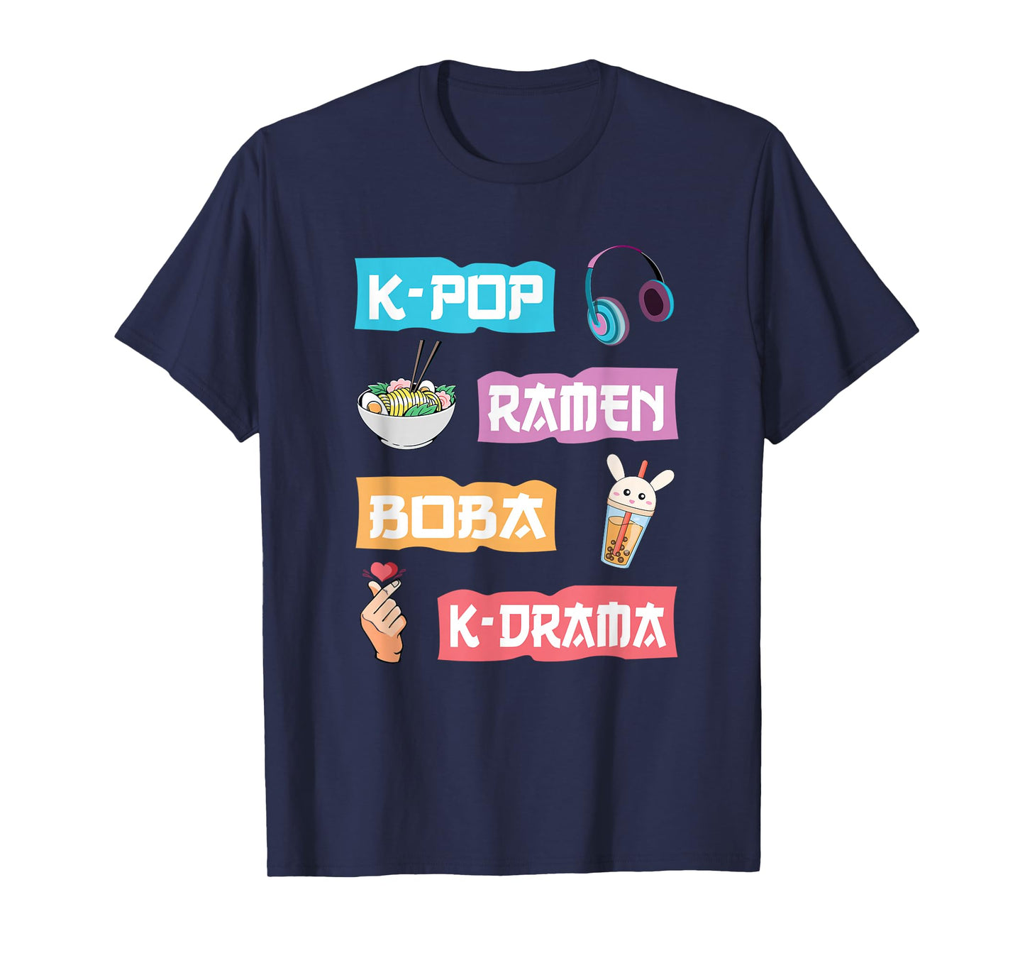 K-Pop Ramen Boba K-Drama - Cute Anime Ramen T-Shirt Small
