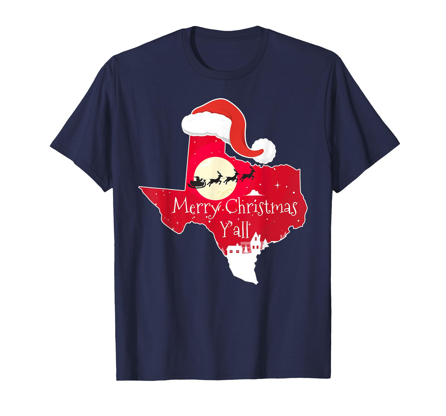 Texas Christmas Merry Christmas Y'all TX Santa Shirt