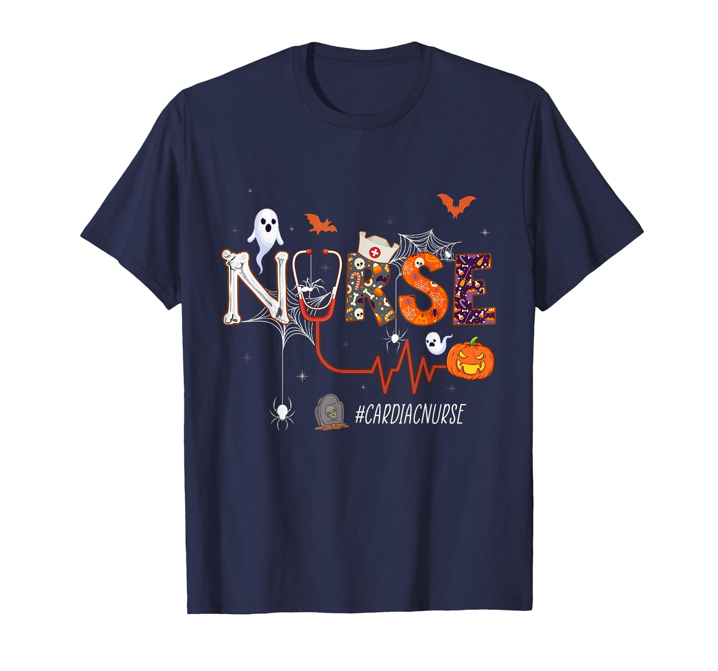 Cardiac Nurse Pumpkin Halloween Nursing T-Shirt