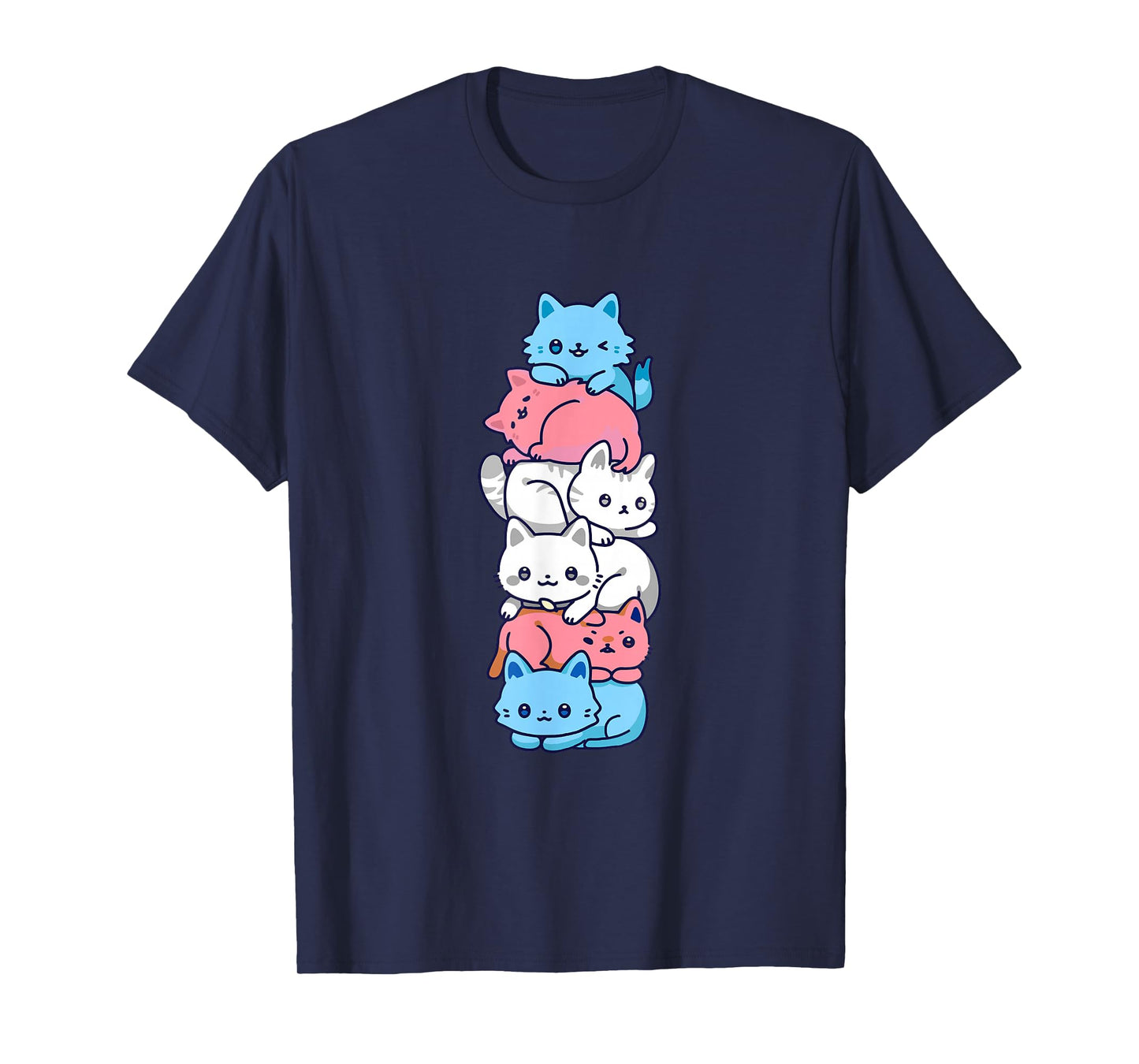 Transgender Pride Cat LGBT Trans Flag Cute Cats Pile Gifts T-Shirt Small