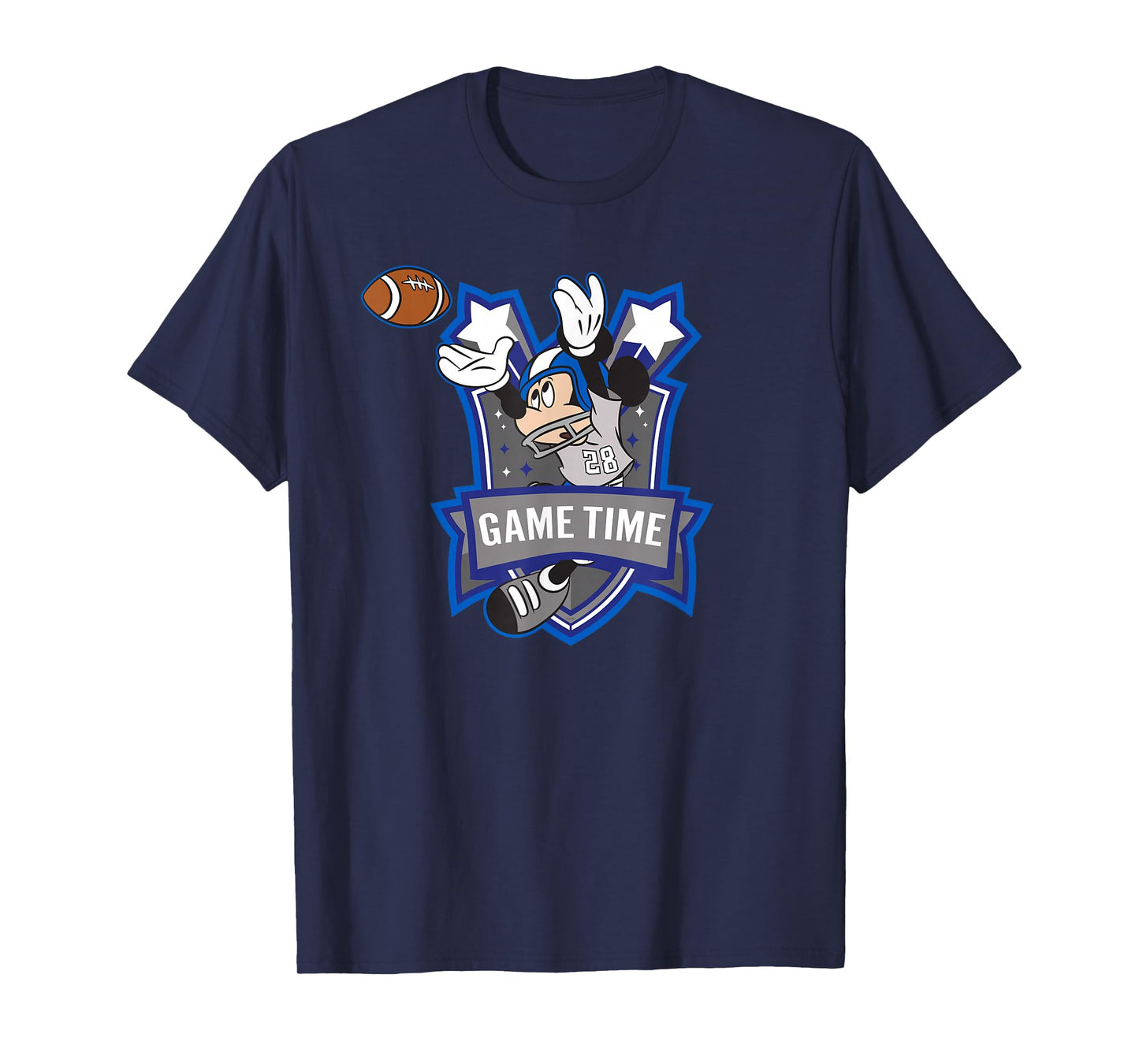 Disney Mickey Mouse #28 Game Time Football Catch Sports T-Shirt