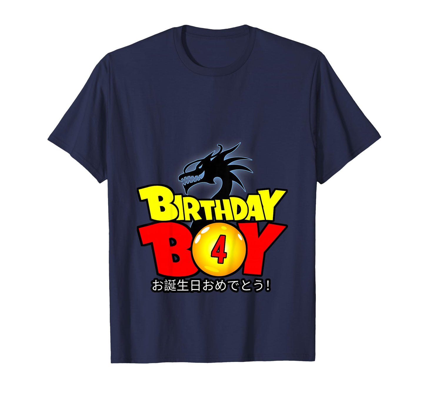 Kids 4 Year Old 4th Dragon Anime Style Birthday Gift For Boys T-Shirt