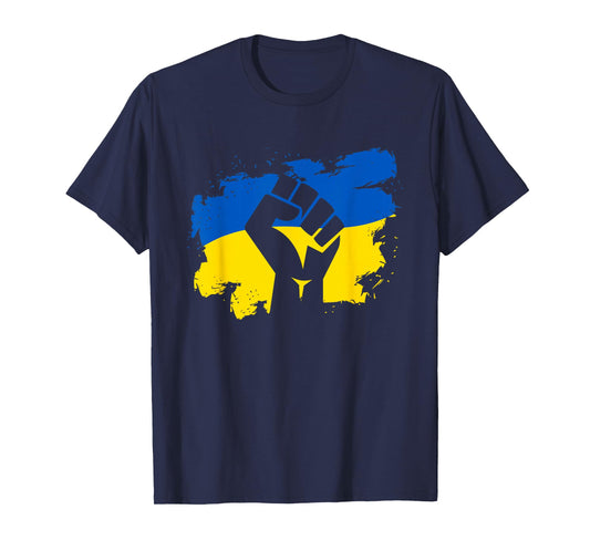 Ukraine Flag Ukrainian Patriot Fist Ukraine Tryzub T-Shirt