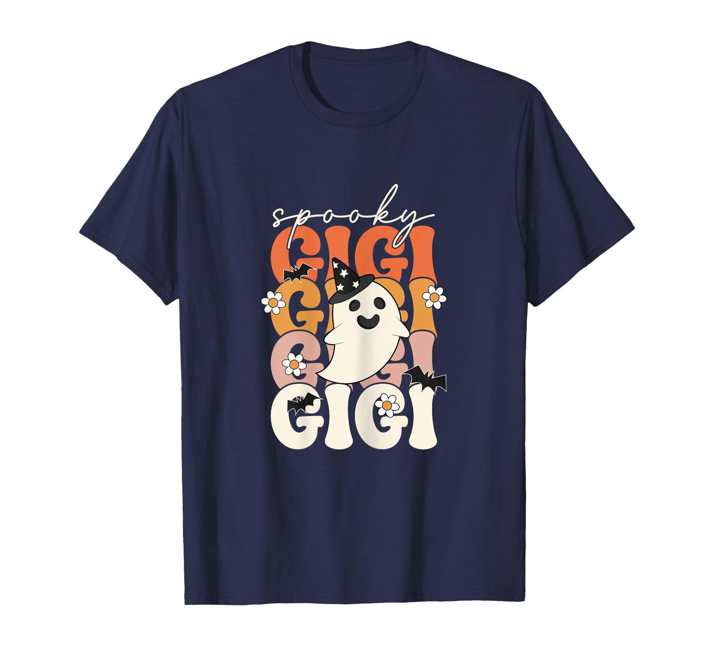 Spooky Gigi Funny Mom Halloween Ghost Witch Bat T-Shirt