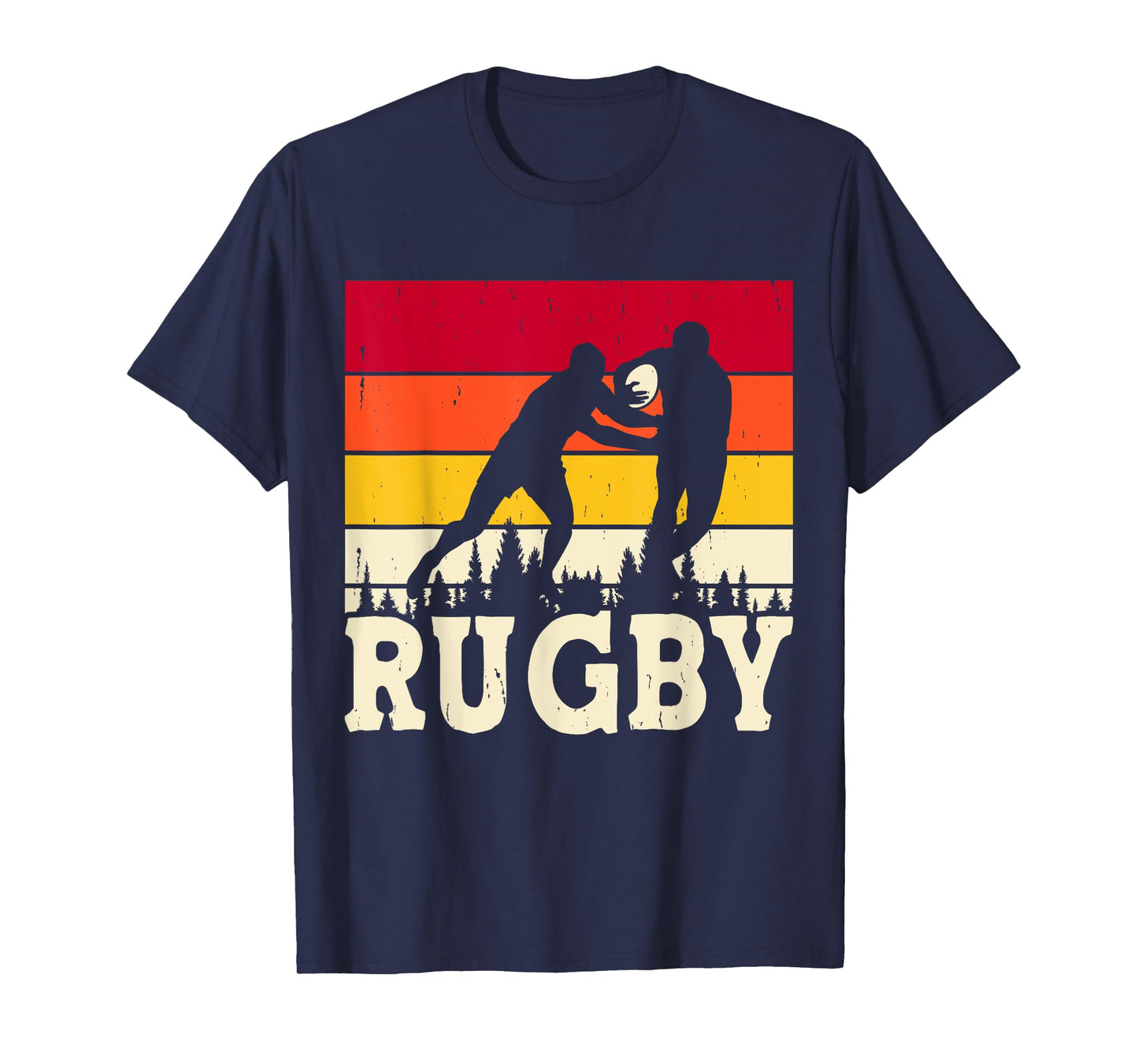 Rugby Sunset Vintage Retro T-Shirt