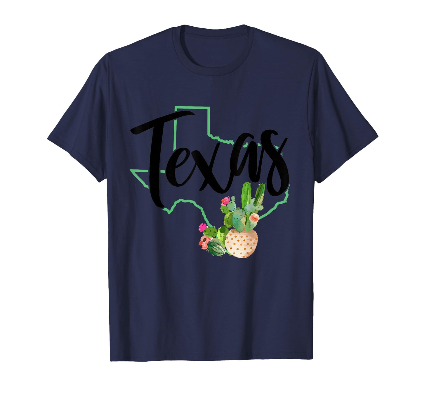 Texas State Map Pride Cactus Vintage Texas T-Shirt