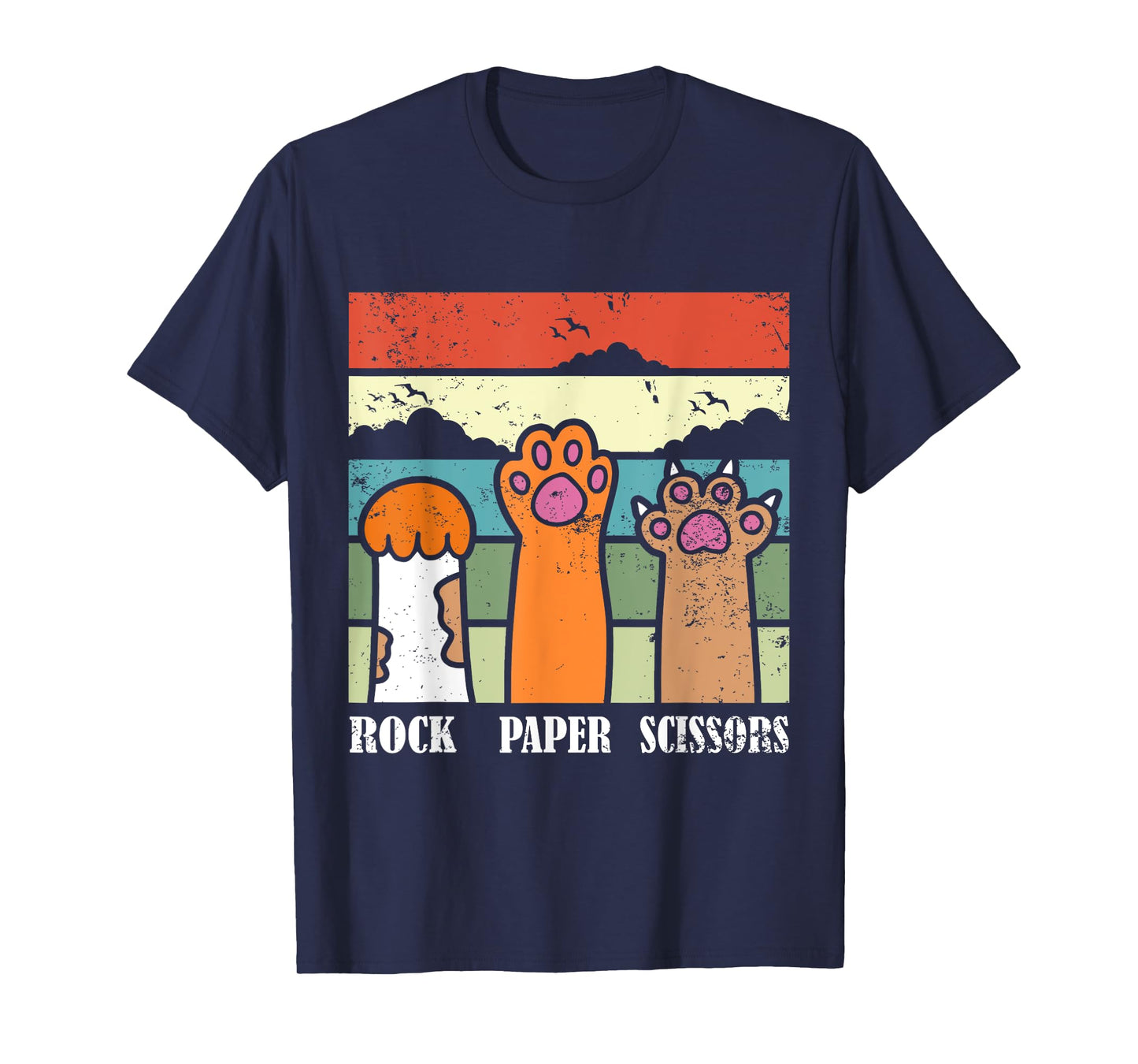 Rock Paper Scissors Game Kitten Lover Animal Paws Cat T-Shirt