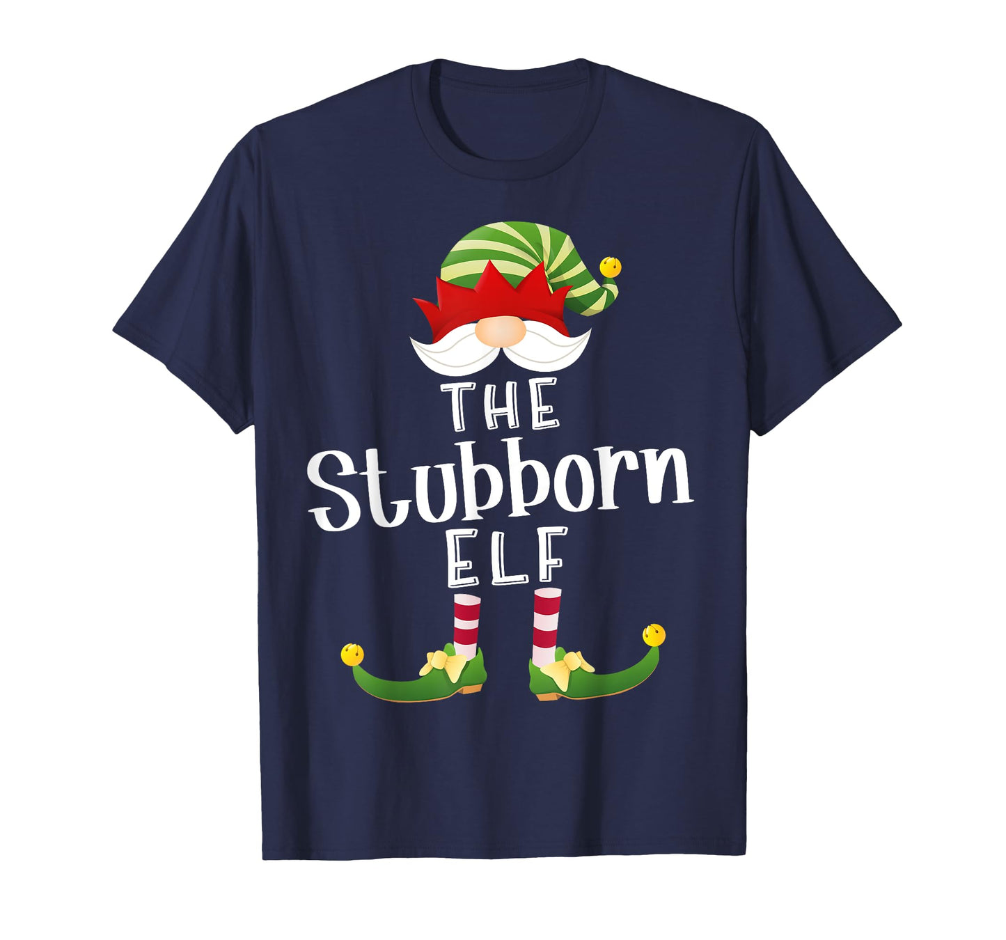 Stubborn Elf Group Christmas Funny Pajama Party T-Shirt
