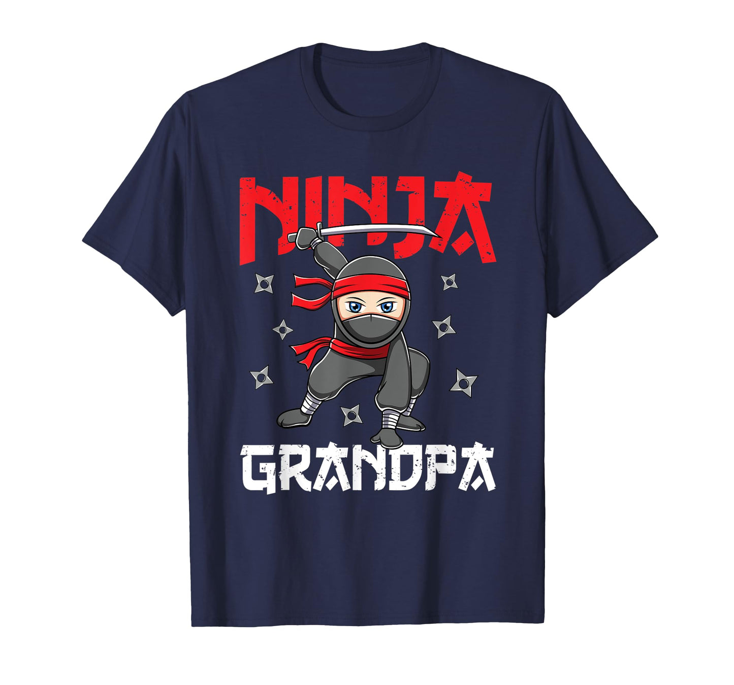 Mens Ninja Grandpa Family Matching Ninja Birthday Themed Party T-Shirt