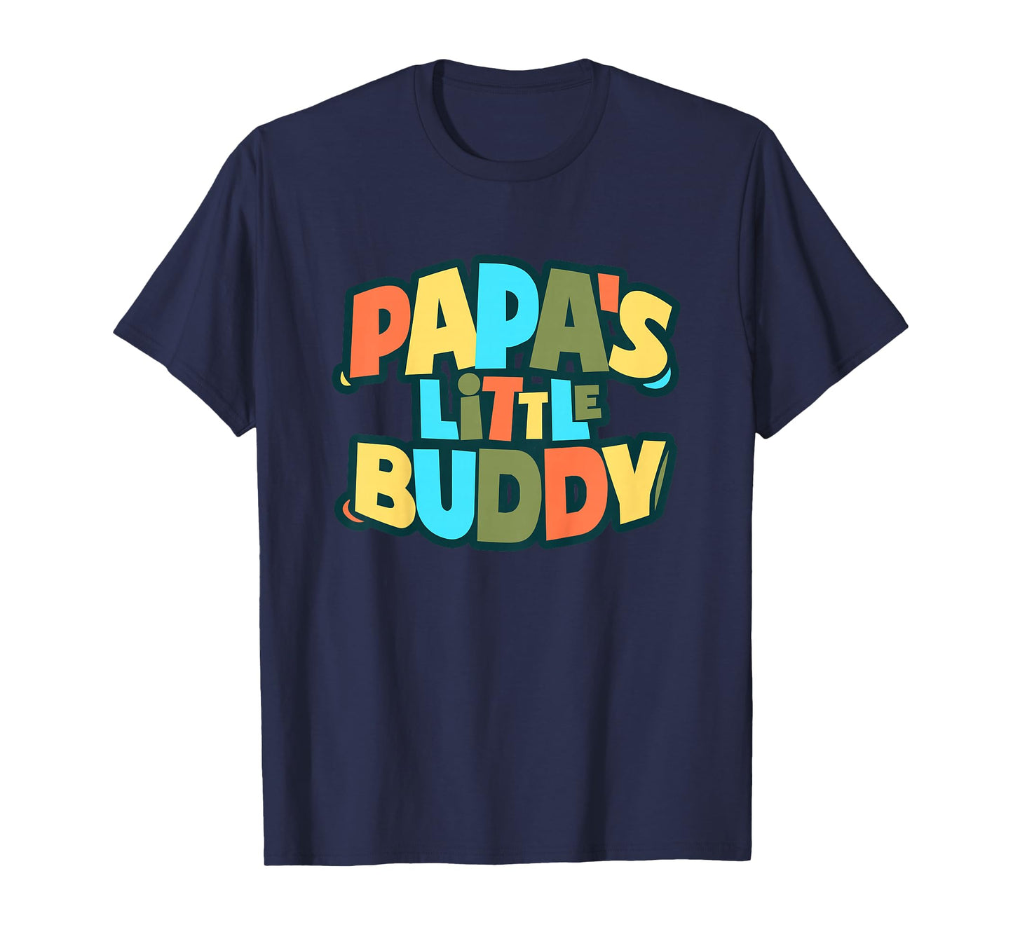 Kids Papa's Little Buddy Shirt Cute Toddlers Fathers Day Outfit T-Shirt