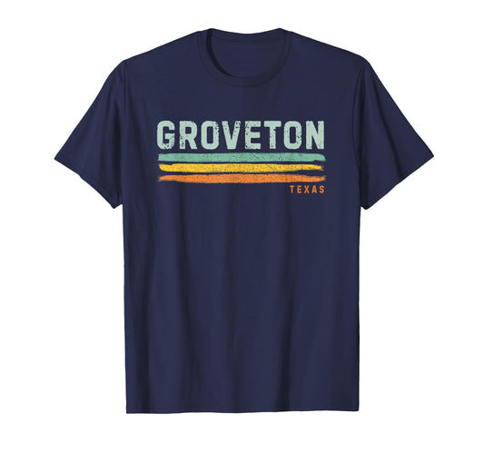 Vintage Stripes Groveton TX T-Shirt